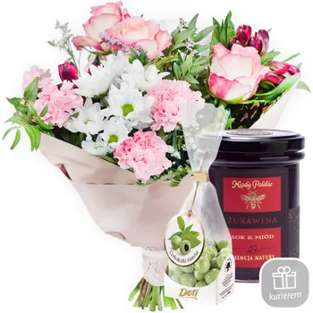 Pastel Bouquet with delicacies