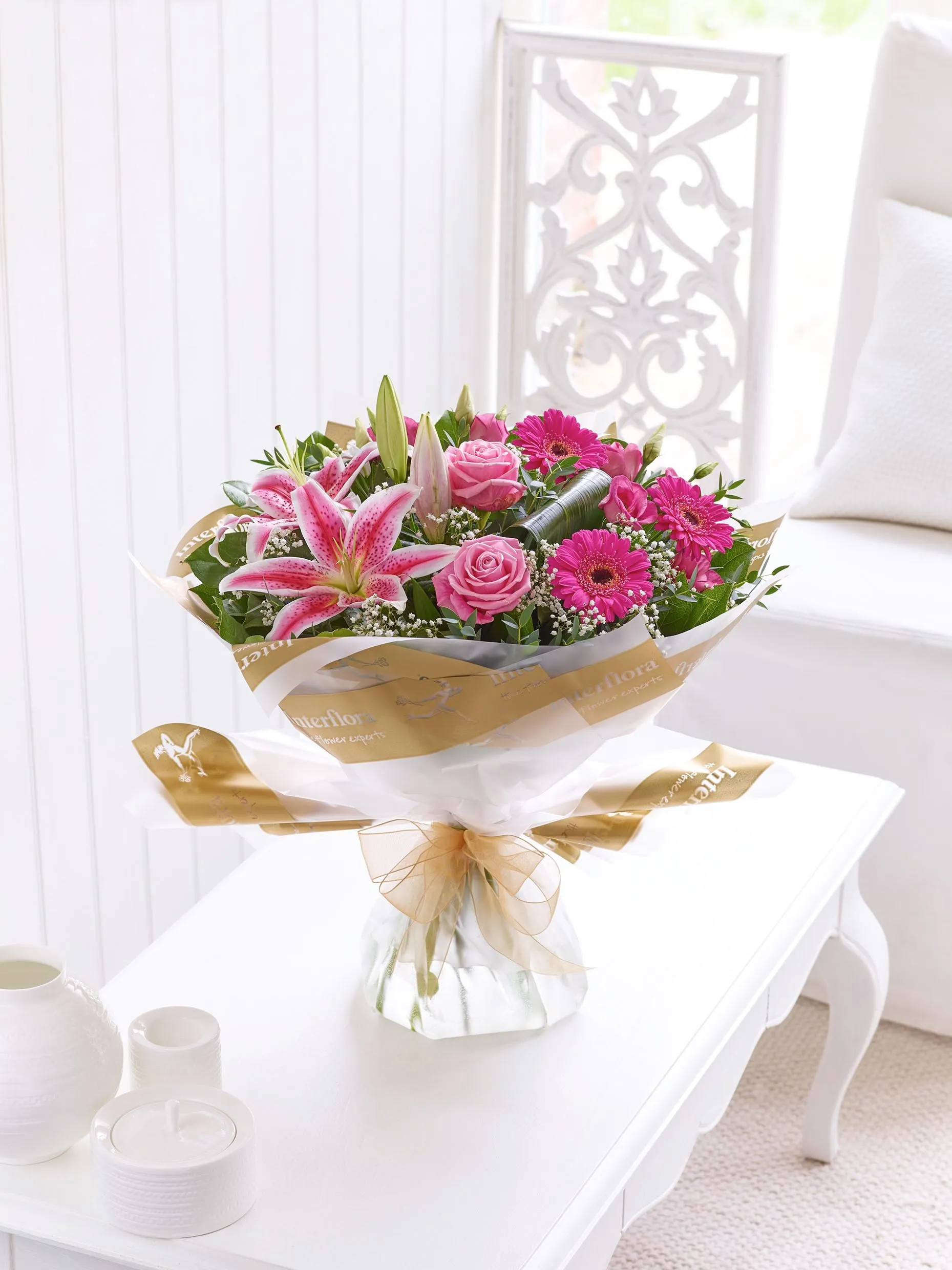 Pink hand-tied