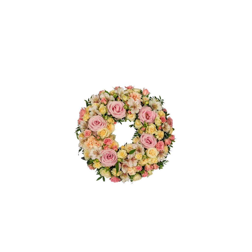 Funeral Wreath Pastels w ribbon 248026