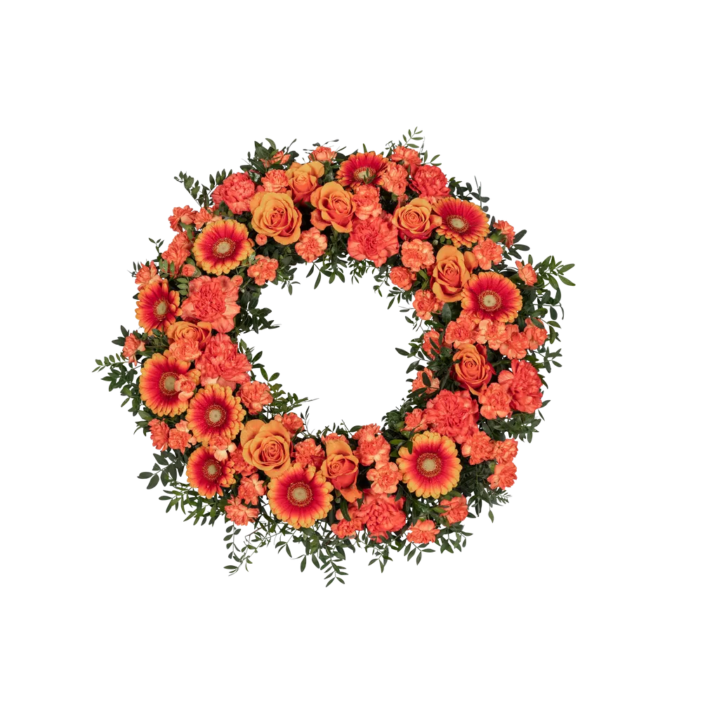 Funeral Wreath Warm w ribbon 248046