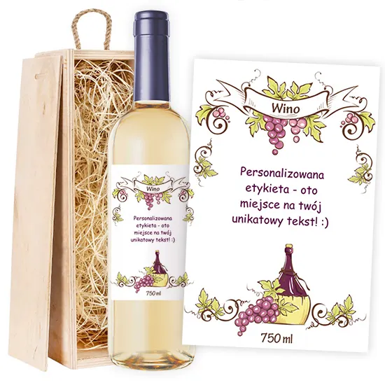 Białe wino personalizacja 