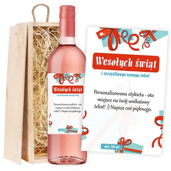 Różowe wino Wesołych Świąt